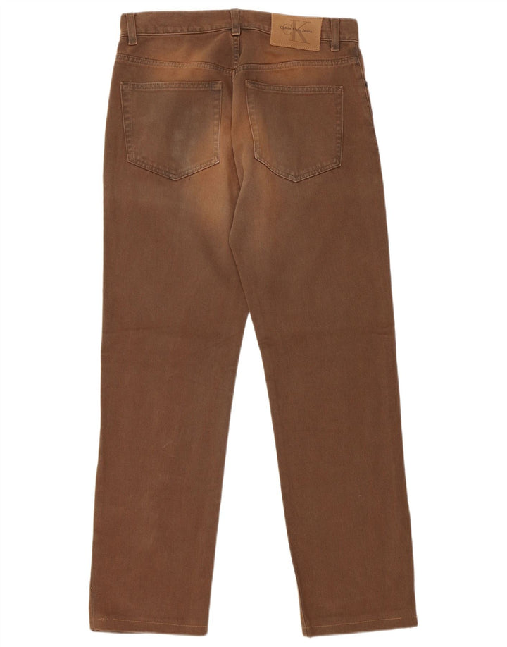 CALVIN KLEIN Jean Droit Homme W31 L29 Marron Coton