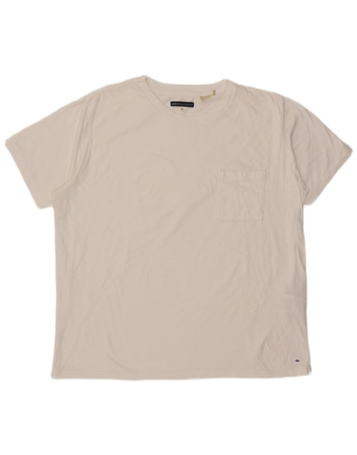 Levi's T-Shirt Top XL Homme Blanc Coton