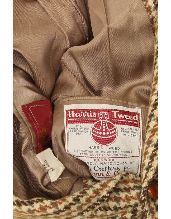 Harris Tweed Veste blazer à 3 boutons pour homme UK 36 Petite laine pied-de-poule vert
