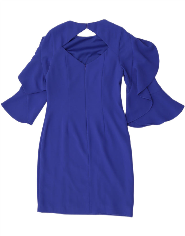 Coast Robe fourreau à manches 3/4 pour femme UK 12 Bleu moyen Polyester