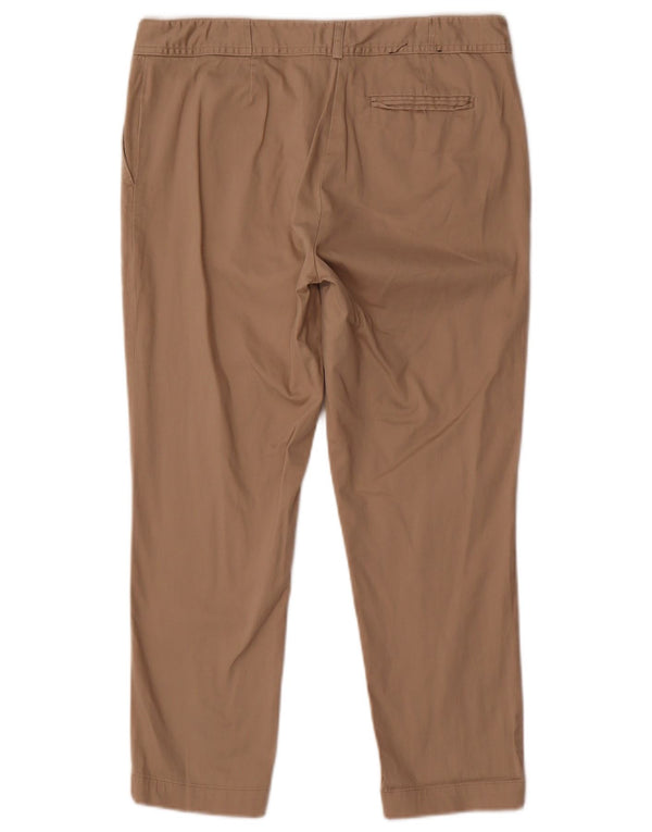 Oasis Womens Slim Cropped Trousers UK 12 Medium W30 L24 Beige Cotton