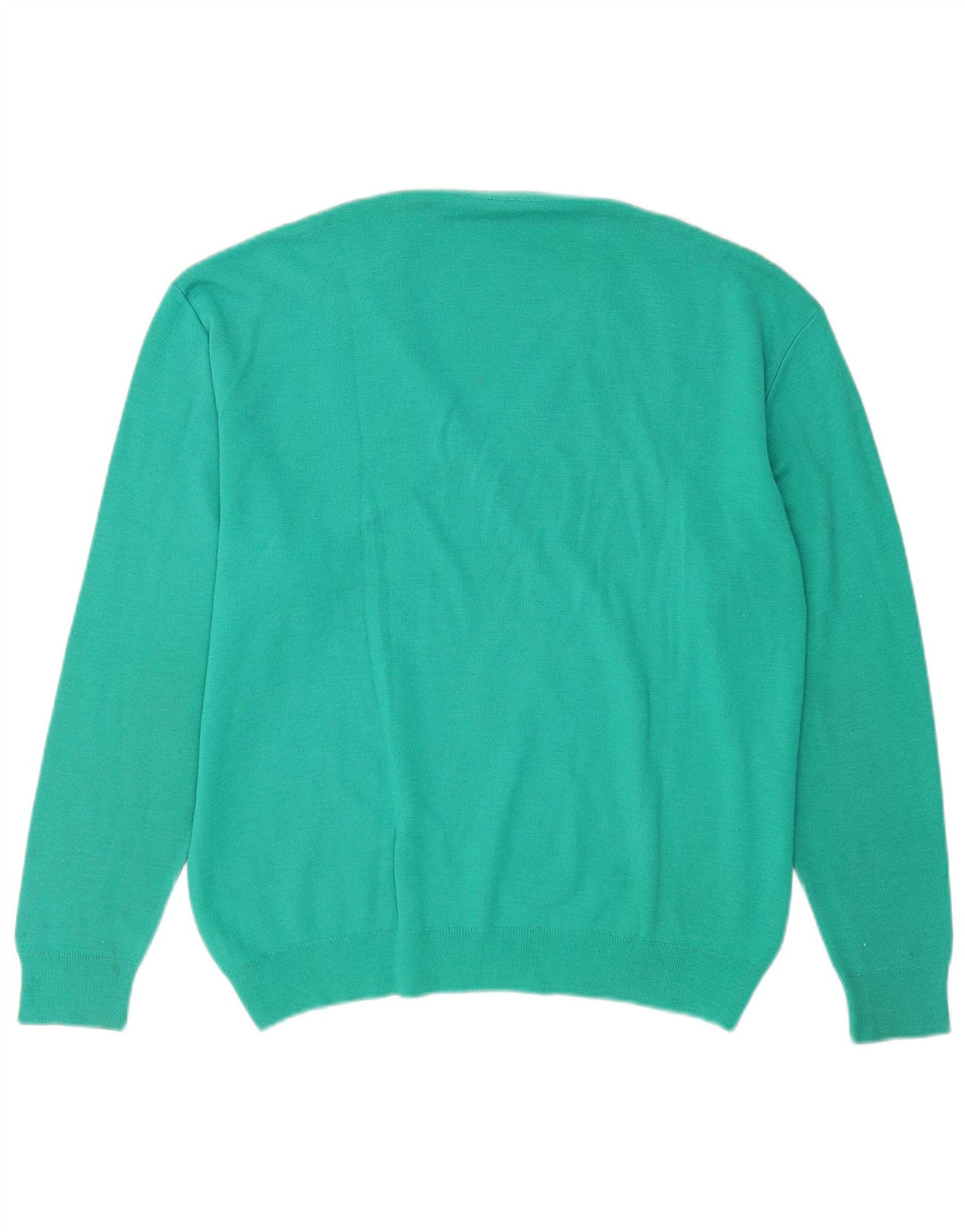 vintage Mens V-Col Jumper Pull Grande Laine Turquoise