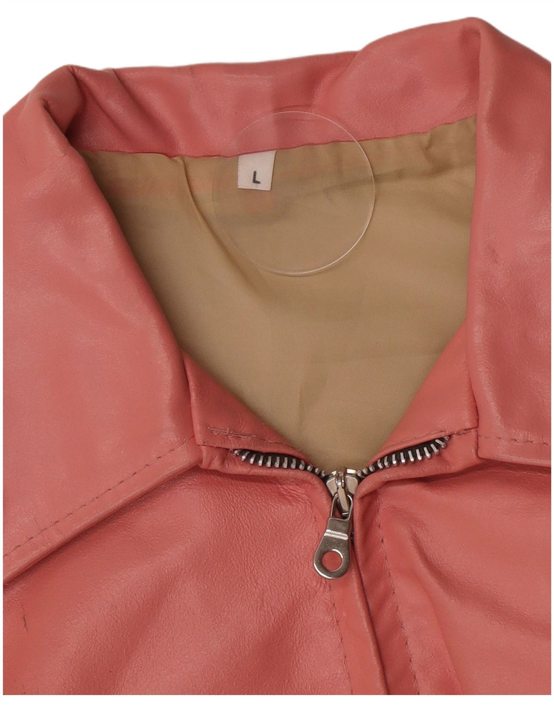 veste en cuir femme vintage UK 14 Grand Rose