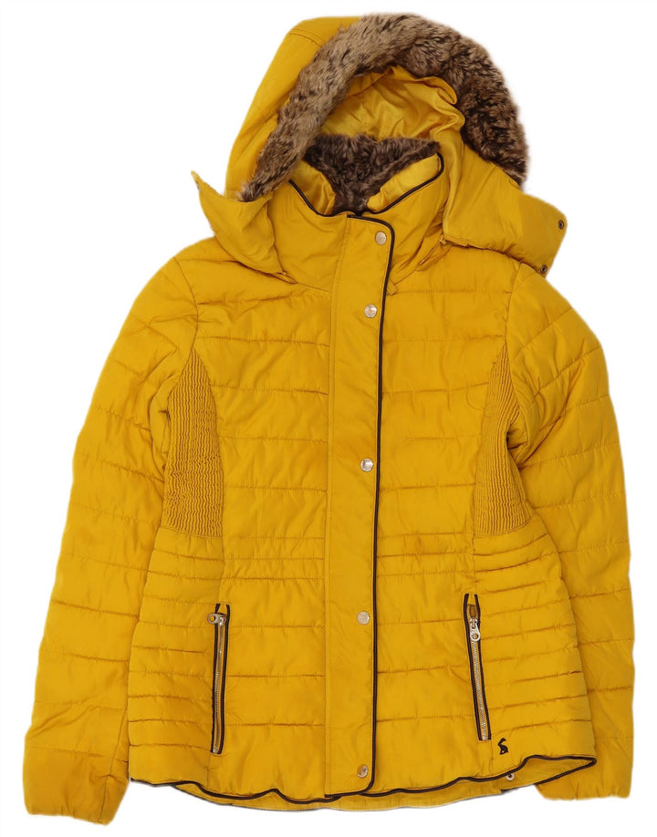 Joules Veste matelassée à capuche pour femme UK 44, jaune moyen, polyester