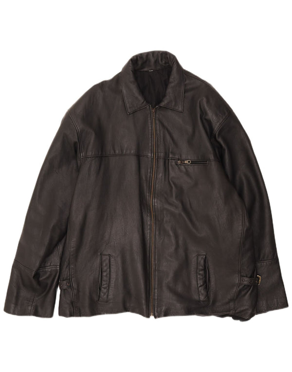 Vintage Mens Leather Jacket UK 44 2XL Black