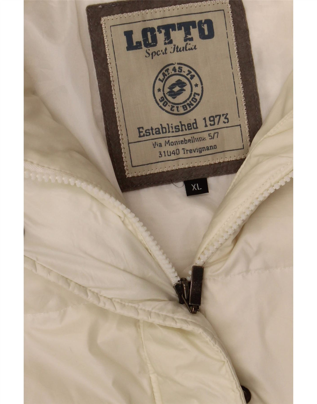LOTTO Womens Hooded Padded Jacket UK 18 XL White Polyester Vintage Lotto and Second-Hand Lotto from Messina Hembry 