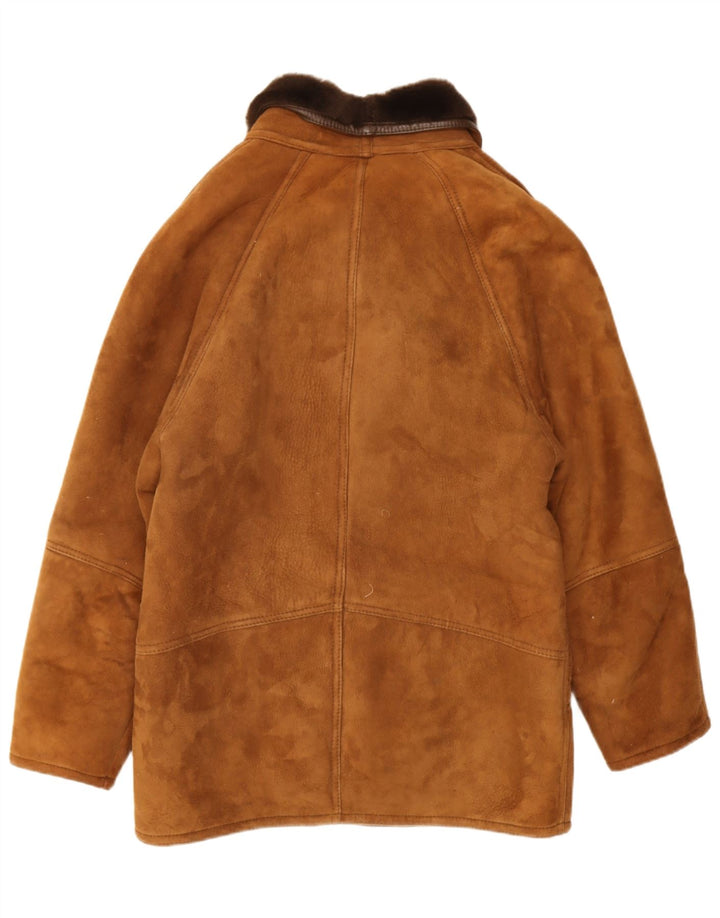 veste en peau de mouton vintage pour hommes IT 48 Brun moyen