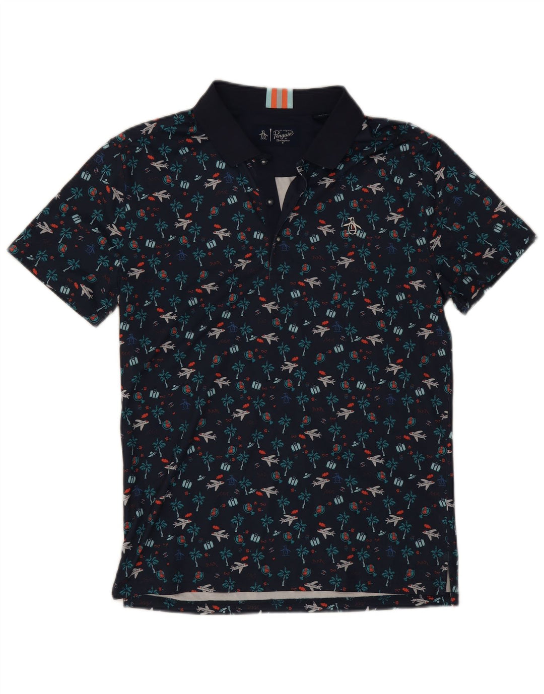 Penguin Polo Graphique Homme Petit Bleu Marine Polyester