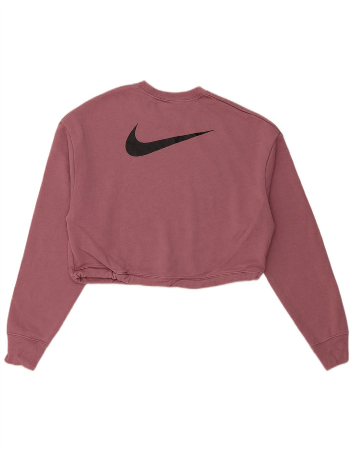 Nike Womens Crop Sweatshirt Jumper UK 10 Petit Violet Coton