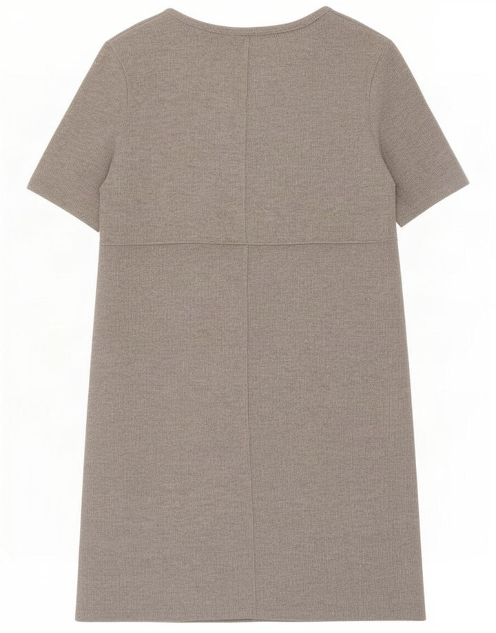 Zara Robe droite pour femme UK 42 Gris moyen Polyester