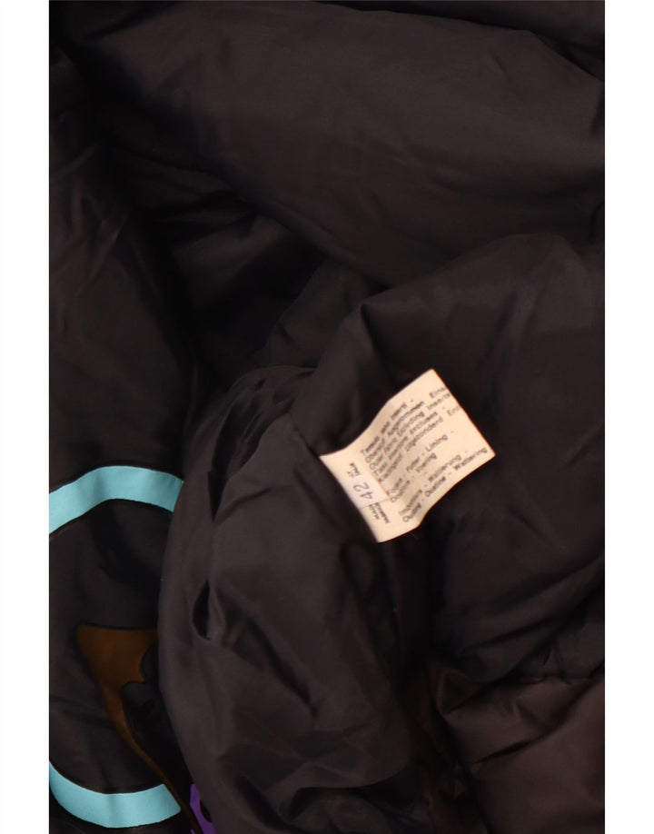 veste coupe-vent femme vintage EU 42 Grand polyester géométrique noir