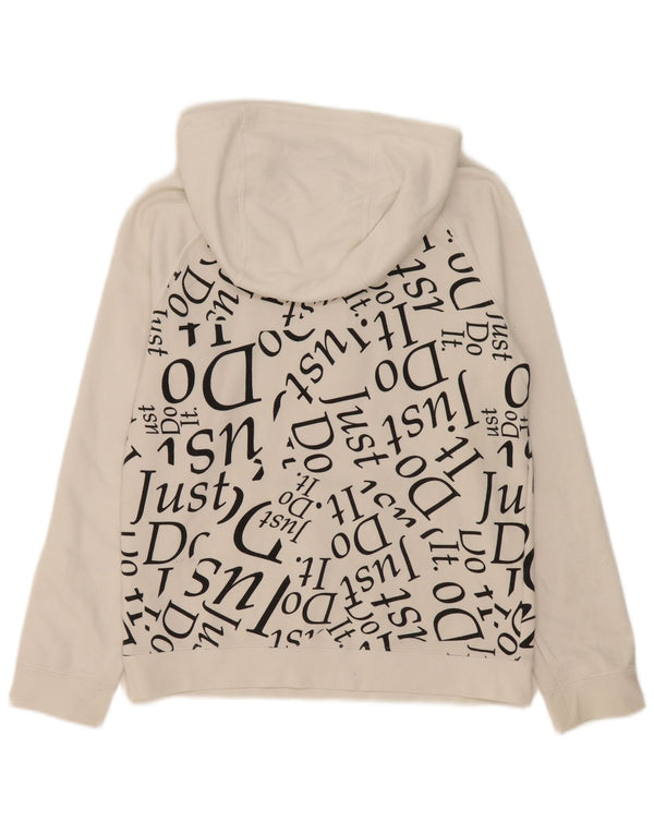 Nike Pull à capuche graphique avec col zippé pour garçon 13-14 ans XL Blanc Coton