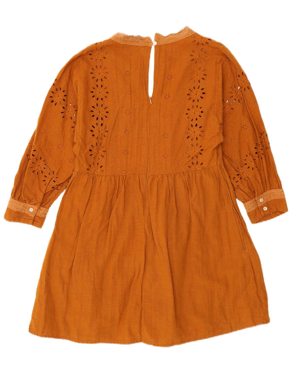 Zara Combishort à manches 3/4 pour femme - Robe trapèze UK 6 XS Orange Floral