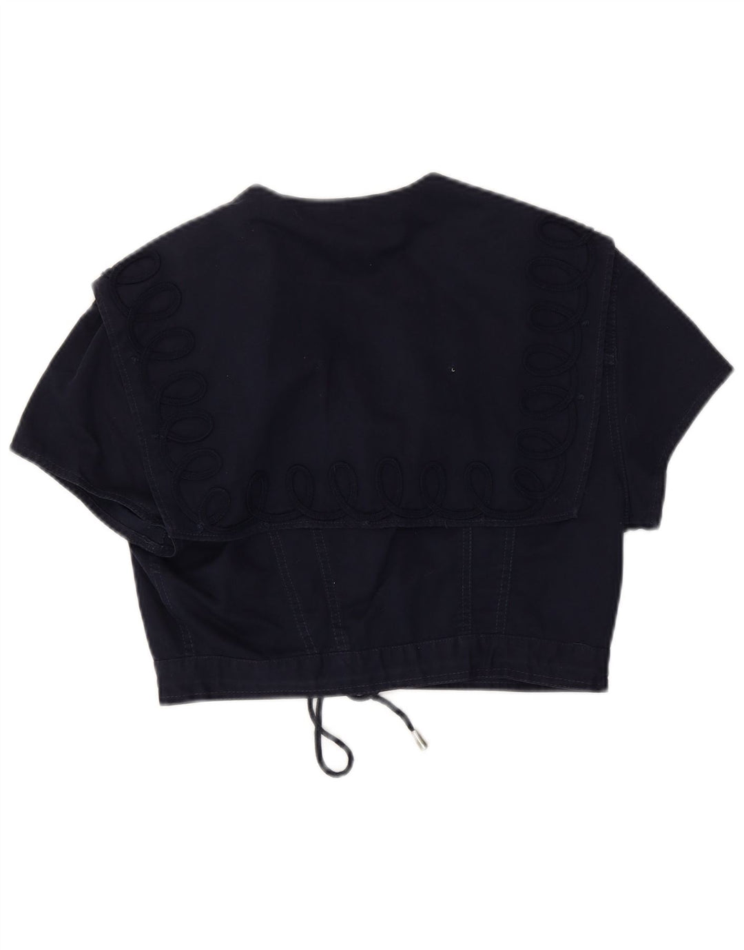 Roccobarocco Veste boléro courte à manches courtes pour femme UK 14 Bleu marine moyen