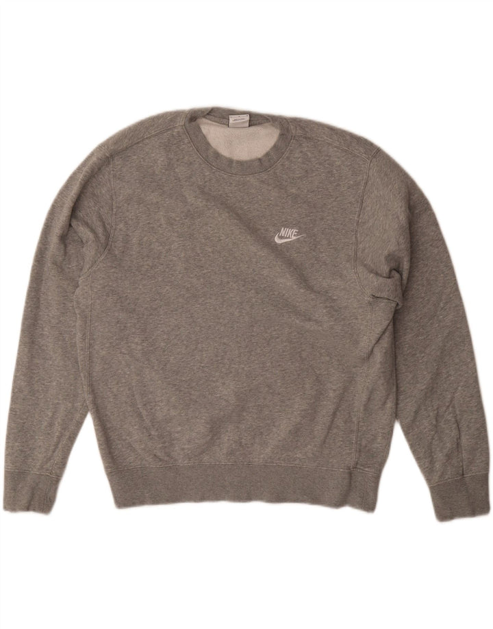 Nike Sweat-shirt surdimensionné pour femme UK 14 Gris moyen en coton moucheté