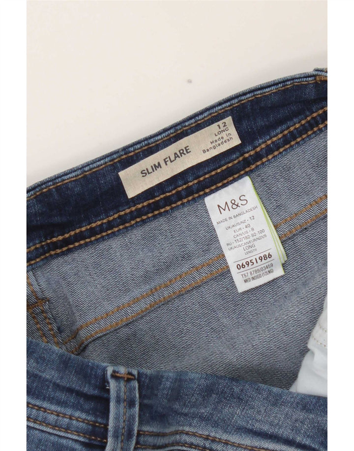 Marks & Spencer Jean évasé long et slim pour femme UK 12 Medium W28 L32 Bleu