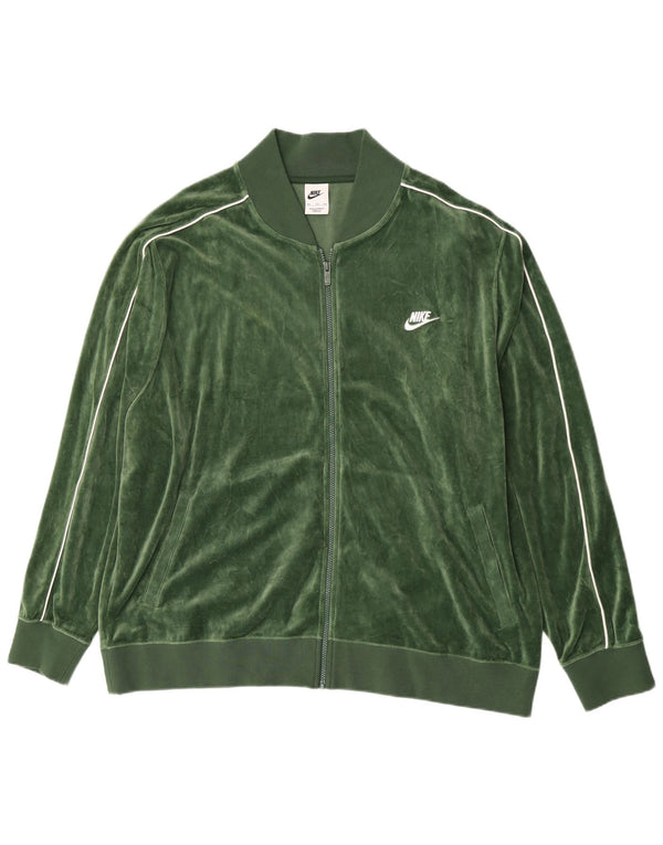 Nike Veste de survêtement en velours pour homme 2XL Vert Coton