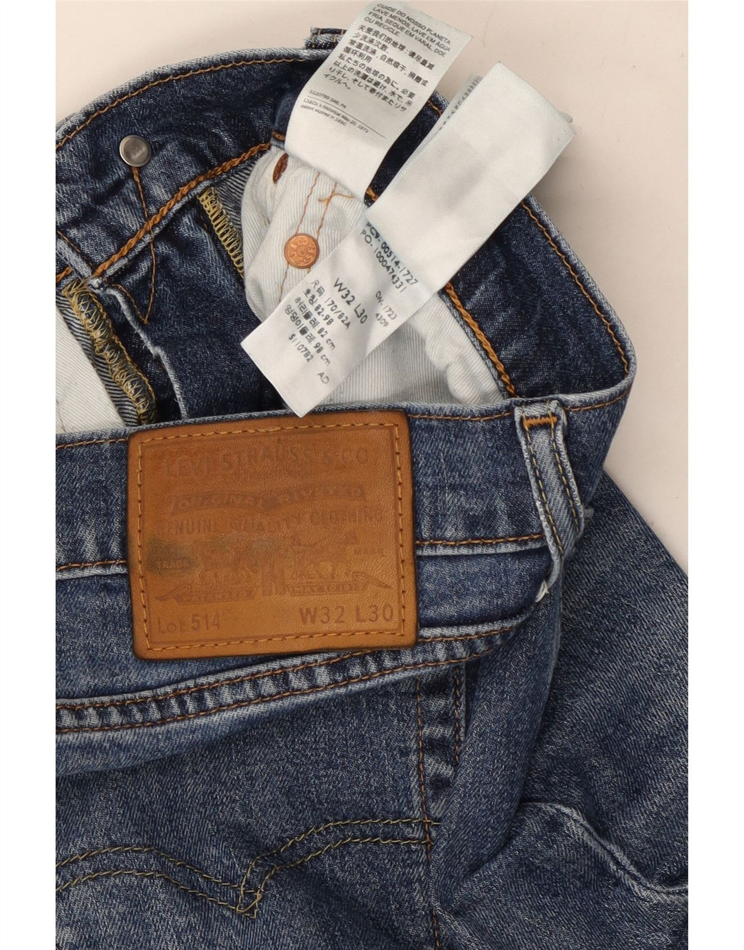 Levi's Jean Droit 514 Homme Bleu W32 L30 Coton