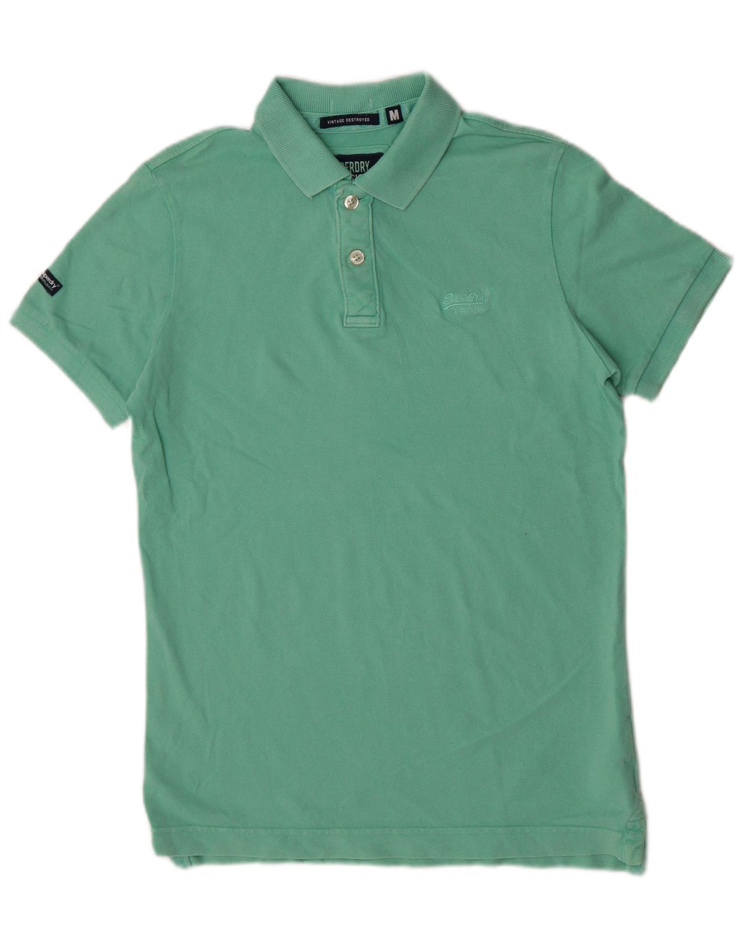 Superdry Polo Homme Vert Moyen Coton Classique