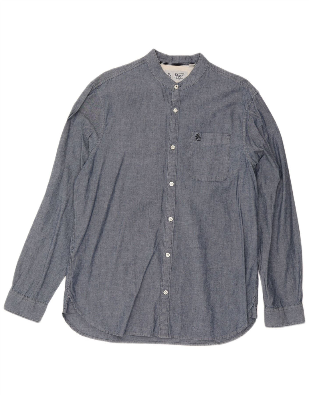 Chemise Homme Penguin Large Coton Moucheté Bleu Marine
