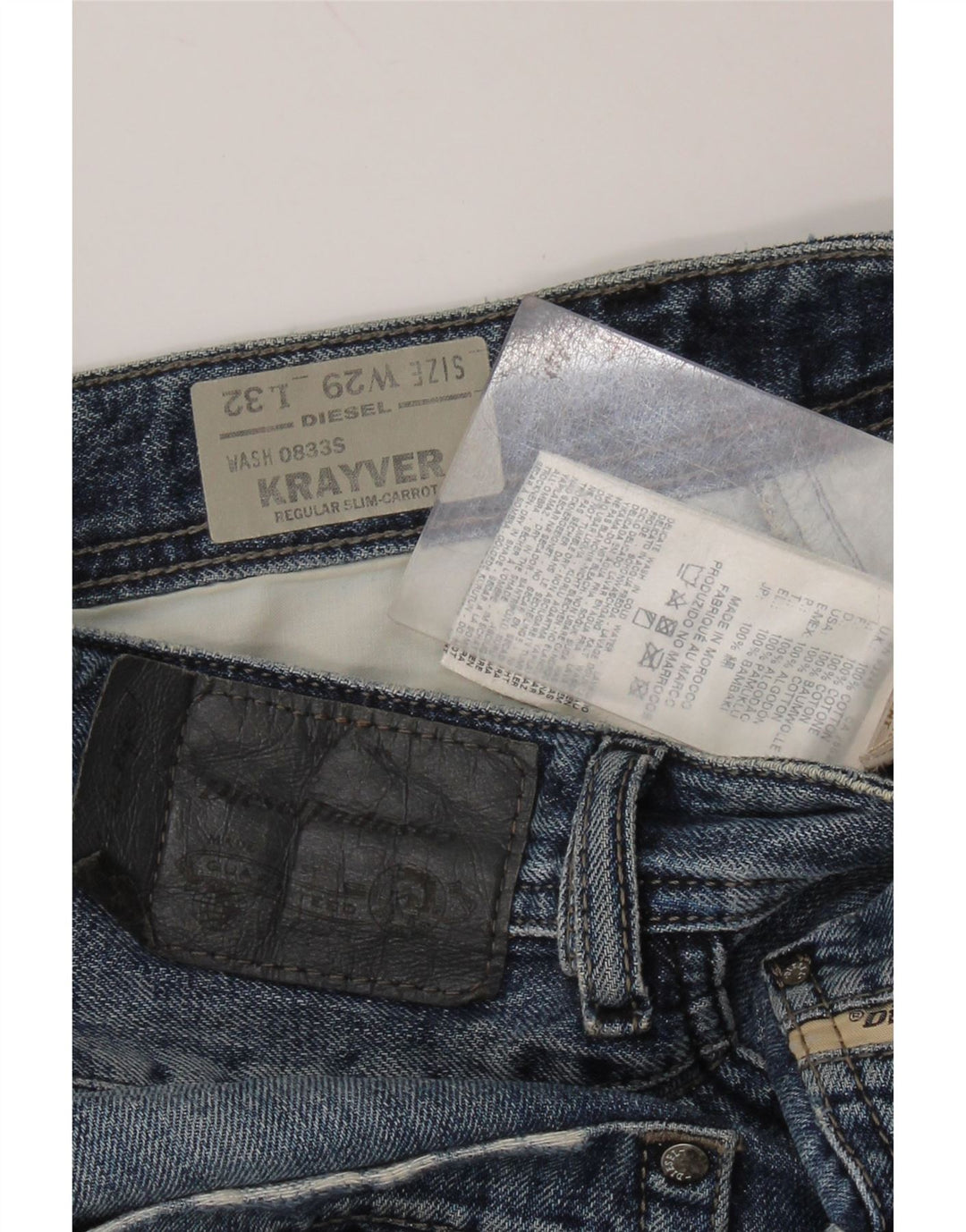 DIESEL Jean Slim Krayver Carrot Homme W29 L32 Bleu Coton