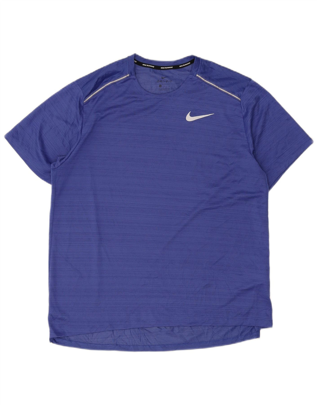 Nike Hommes Dri Fit T-Shirt Haut XL Bleu Rayé Polyester
