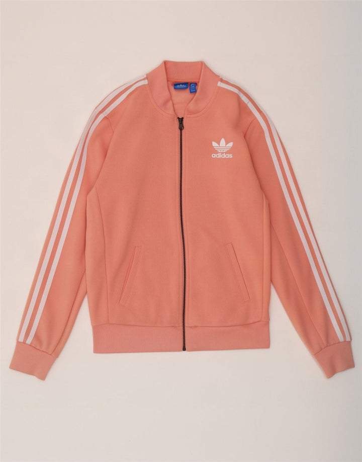 Adidas Veste de survêtement surdimensionnée graphique pour femme UK 8 Small Rose