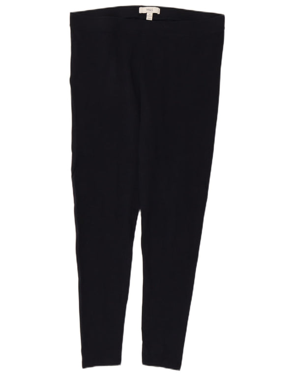 Marks & Spencer Leggings Femme UK 14 Large Bleu Marine Coton