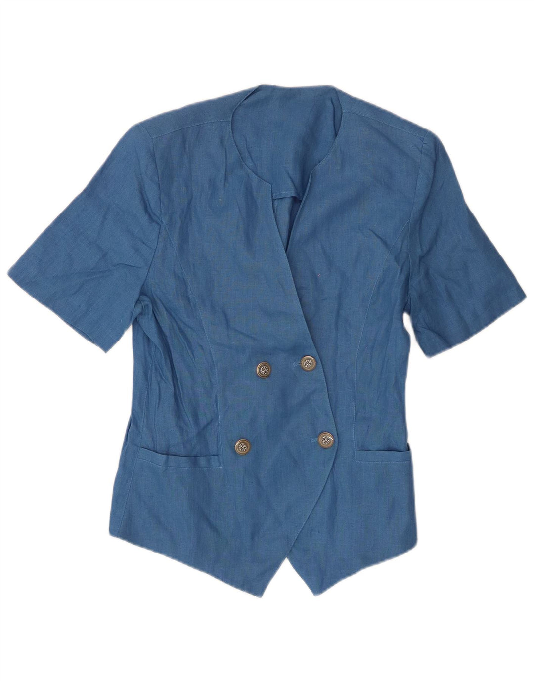 Preca Femme Cardigan à Manches Courtes Top IT 42 Lin Bleu Moyen