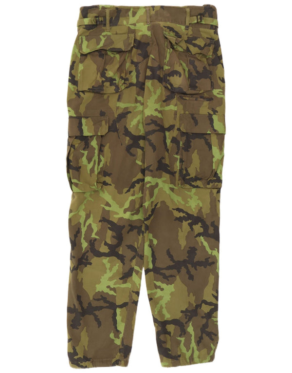 vintage Mens Joggers Cargo Pantalon W36 L30 Vert Camouflage Coton
