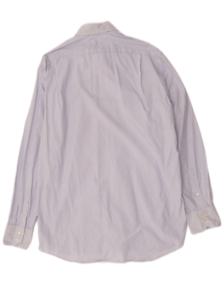 Lacoste Chemise homme Taille 39 Coton à fines rayures bleu moyen