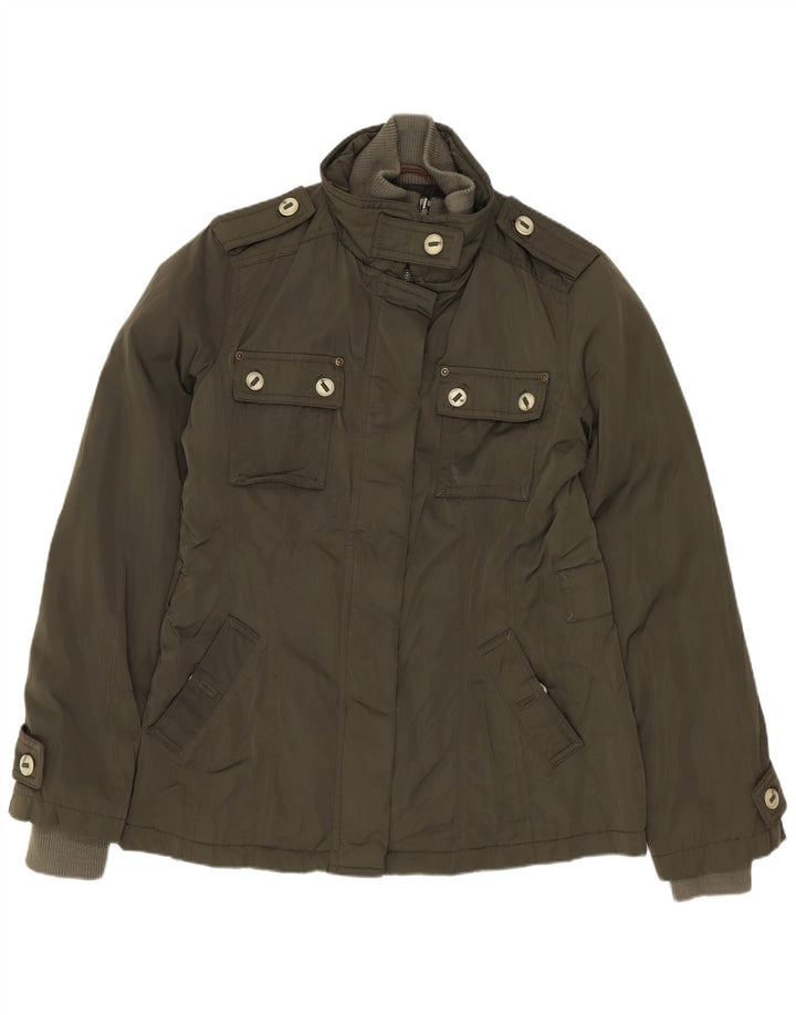 MASSIMO DUTTI Veste militaire pour femme UK 14 Medium Kaki Polyester
