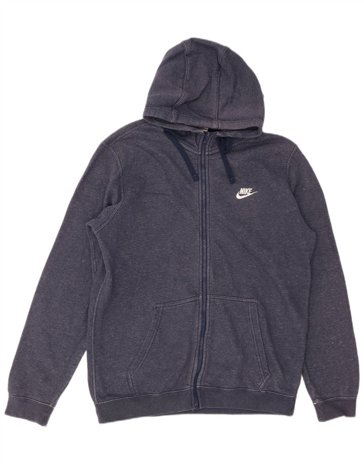 NIKE Pull à capuche zippé pour homme en coton bleu marine moyen