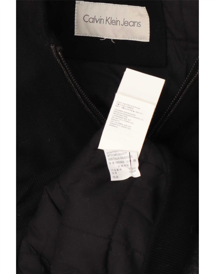 Calvin Klein Veste Bomber Homme UK 44 2XL Laine Colorblock Noir