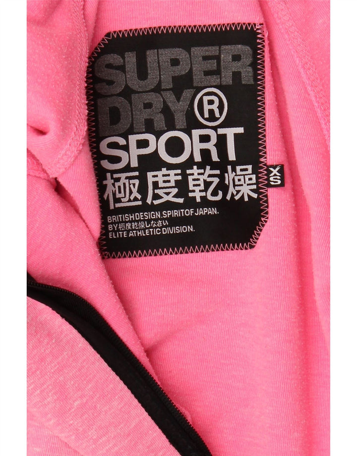 SUPERDRY Pull à capuche zippé coupe ample pour femme UK 6 XS Rose moucheté