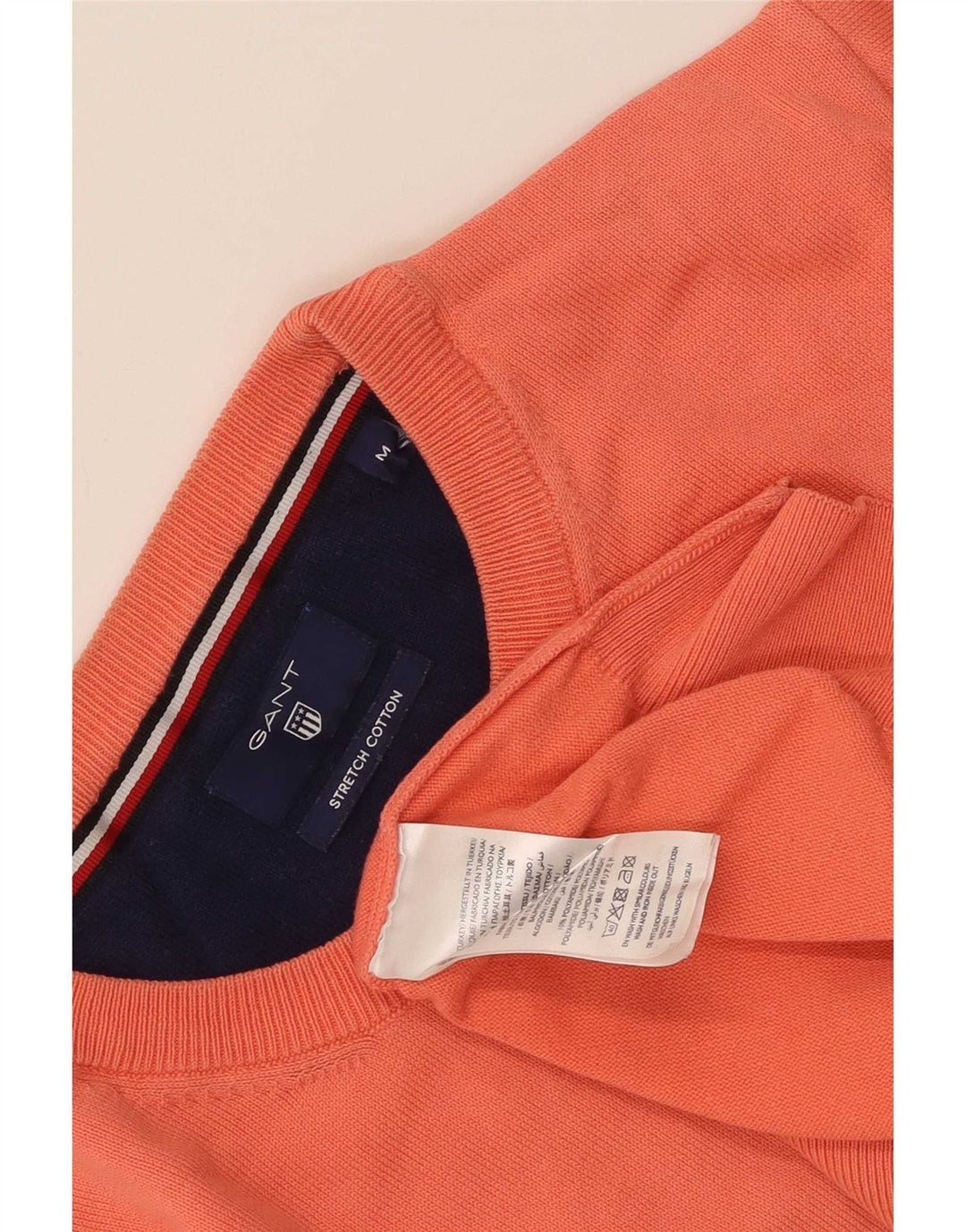 Gant Pull col rond pour homme en coton orange moyen