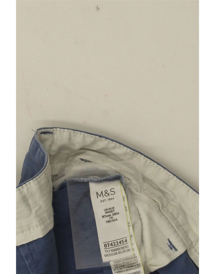 Marks & Spencer Short Chino Homme W38 XL Bleu Coton