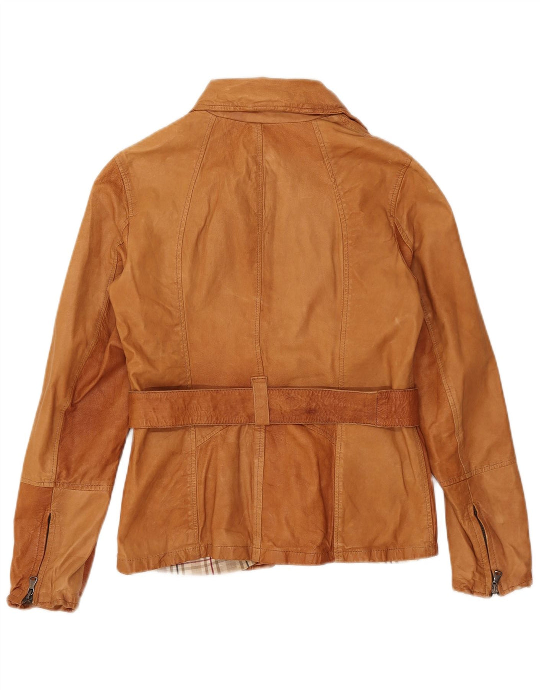 veste en cuir femme vintage IT 46 Grand cuir marron