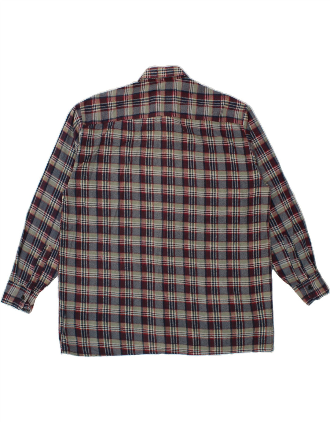 VINTAGE Mens Flannel Shirt Large Grey Check Cotton Vintage Vintage and Second-Hand Vintage from Messina Hembry 