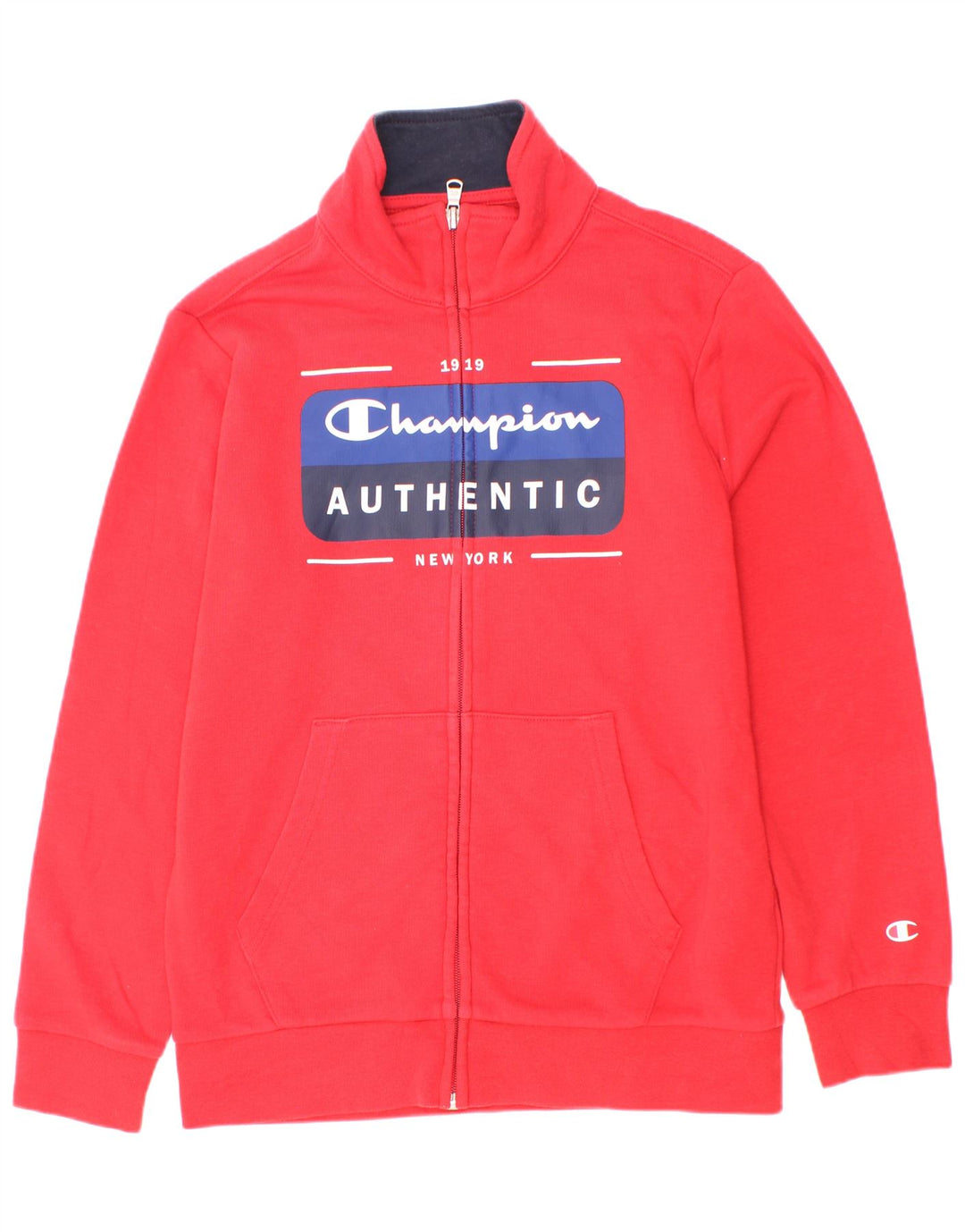 Champion Veste de Survêtement Graphique Garçon 9-10 Ans Coton Rouge Moyen