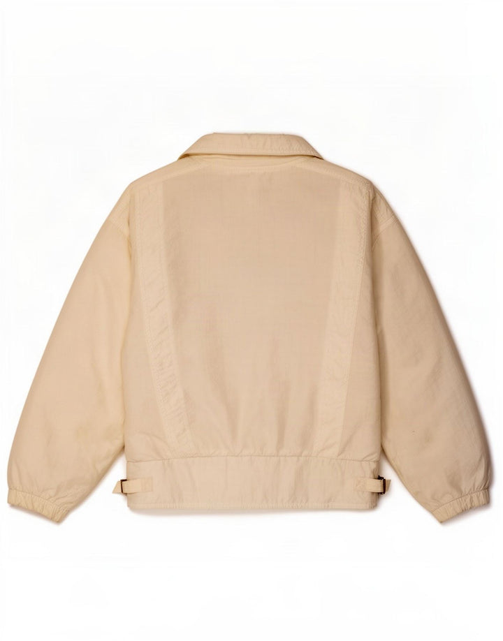 Veste Bomber Femme Vintage UK 14 Grand Blanc