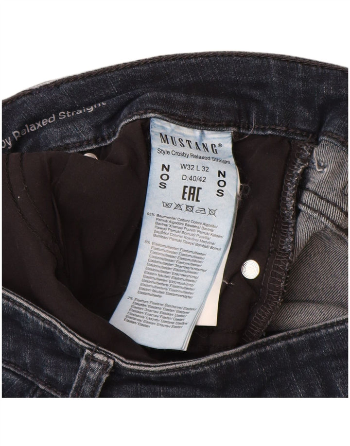 MUSTANG Jean droit coupe décontractée pour femme W32 L32 Bleu marine en coton