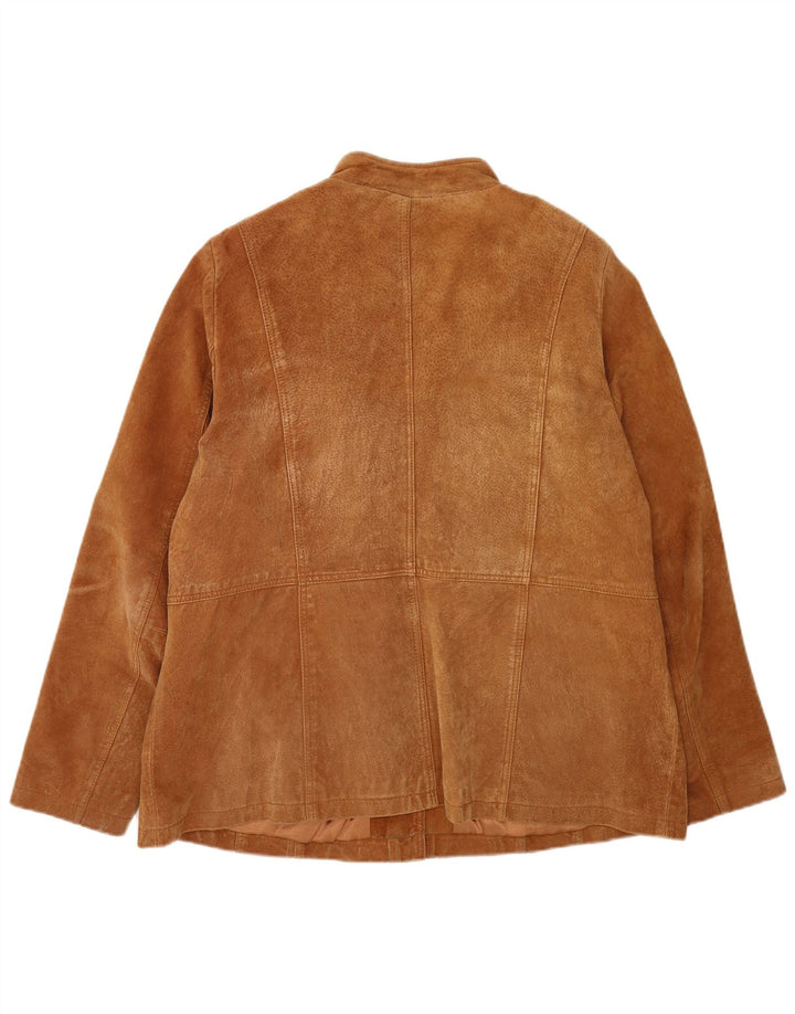 Essence Veste en daim surdimensionnée pour femme UK 16 Large Marron