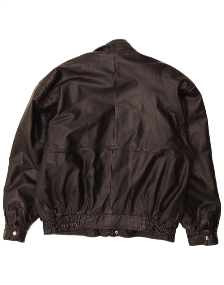 veste en cuir homme vintage UK 40 Grand cuir noir