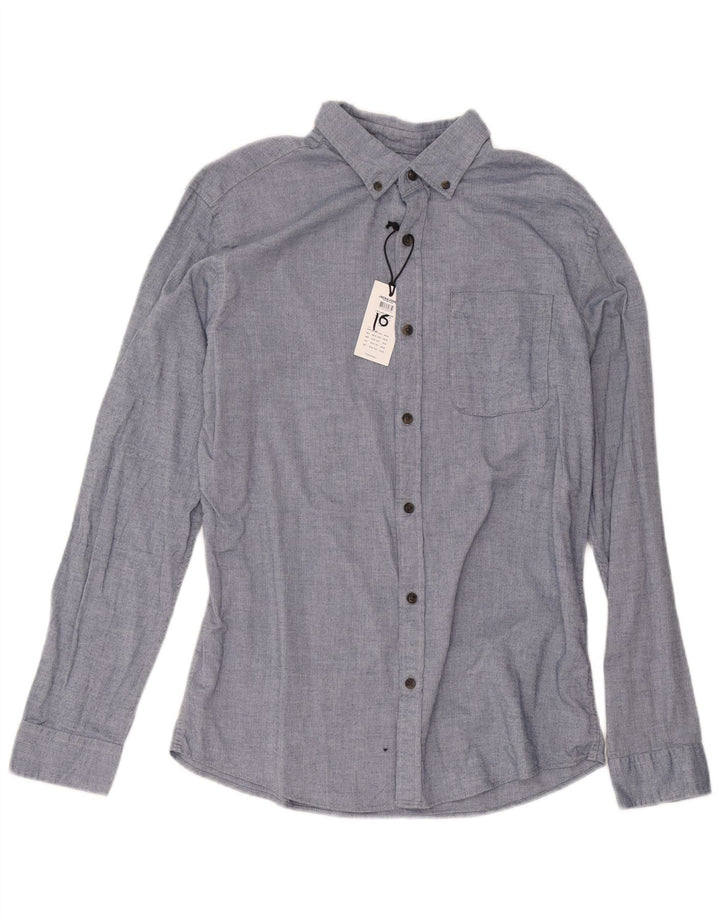 Jack & Jones Chemise en flanelle pour homme en coton à chevrons bleu grand