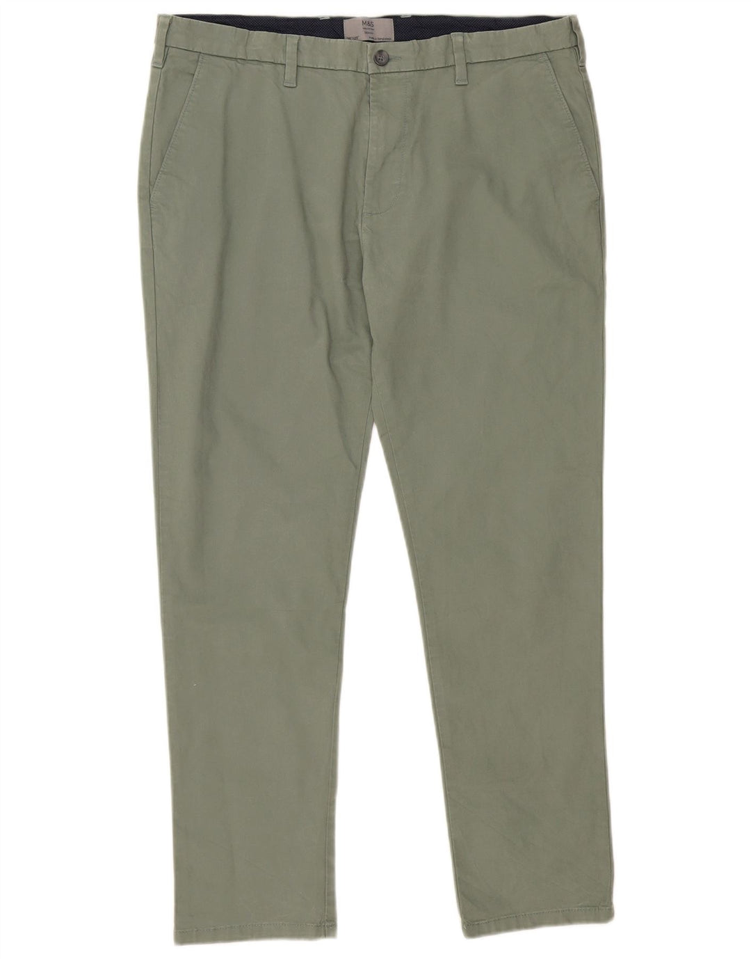 MARKS & SPENCER Pantalon Chino Skinny Homme W36 L29 Vert Coton