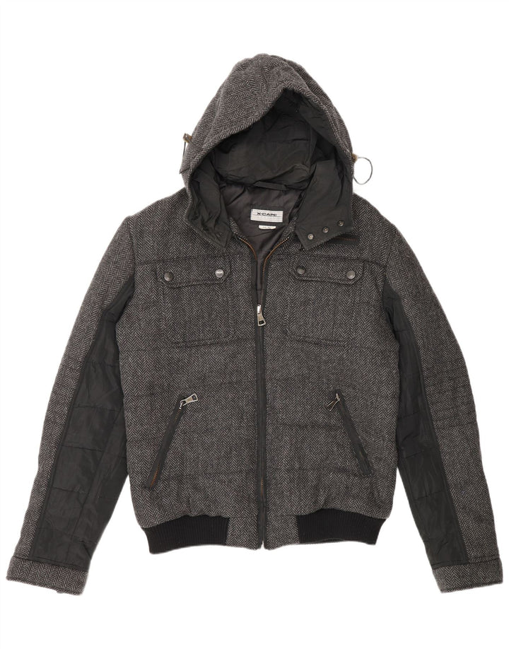 X-Cape Veste matelassée à capuche pour homme UK 42 XL Gris Laine Vierge à Chevrons