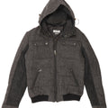 X-Cape Veste matelassée à capuche pour homme UK 42 XL Gris Laine Vierge à Chevrons