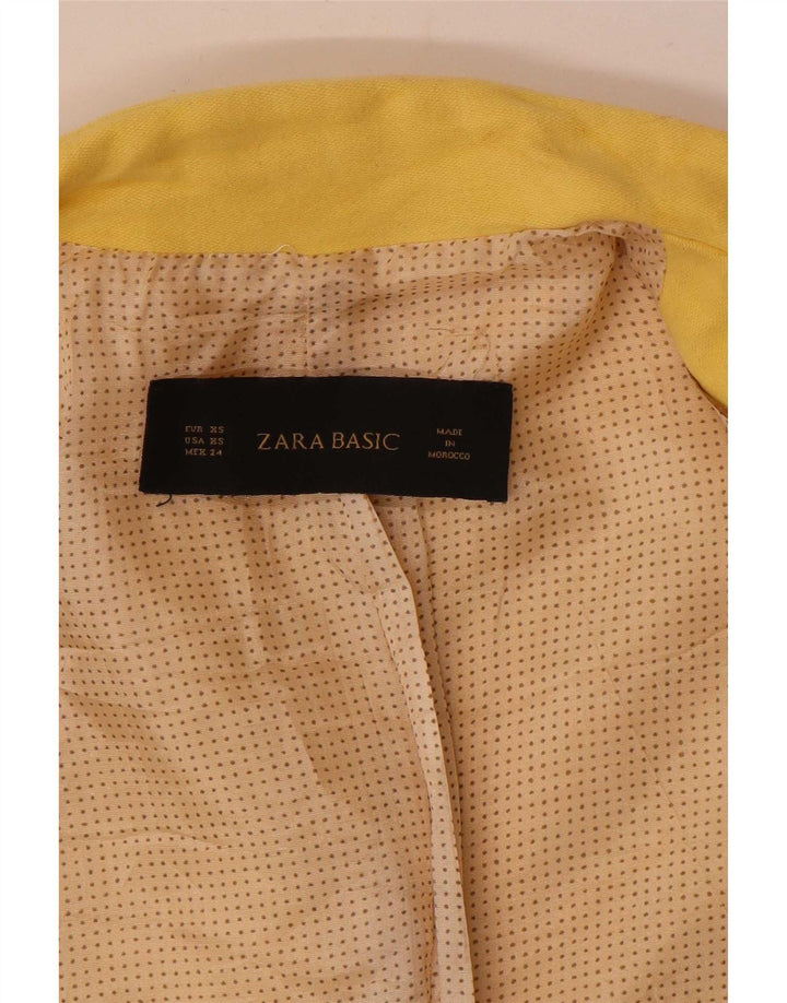 Zara Veste blazer à 1 bouton pour femme UK 6 XS Jaune