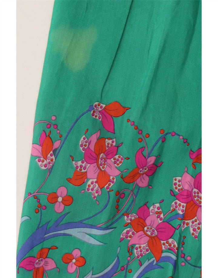 jupe évasée femme vintage W28 Floral vert moyen